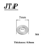 Aluminum Alloy 6061T6 Motor Cycle Front Spacers/Wheel Spacers for Honda DIO U+/NS125D/125LA/Eyun 110 (10pcs 0.8mm thickness,Each Quantity Means Each Set of 10pcs Spacers) (ID:4mm, OD:7mm)