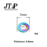 Aluminum Alloy 6061T6 Motor Cycle Front Spacers/Wheel Spacers for Honda DIO U+/NS125D/125LA/Eyun 110 (10pcs 0.8mm thickness,Each Quantity Means Each Set of 10pcs Spacers) (ID:4mm, OD:7mm)